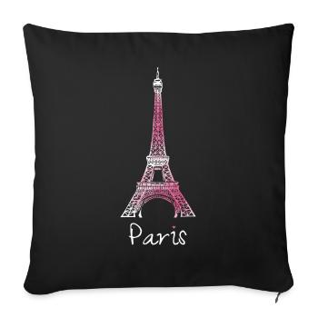 Paris Tour Eiffel France France - Housse de coussin décorative 45 x 45 cm - noir - Devant