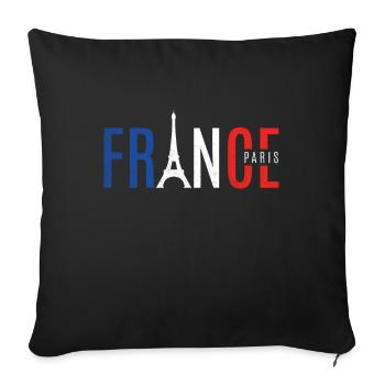 France Paris France Tour Eiffel - Housse de coussin décorative 45 x 45 cm - noir - Devant