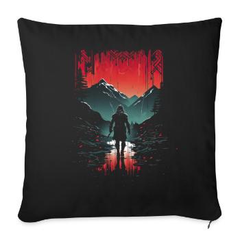 Viking Silhouette Scandinavia Viking - Sofa pillowcase 17,3'' x 17,3'' (45 x 45 cm) - black - Front