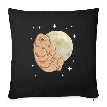 Bärtierchen Mond Sterne Weltraum - Sofakissenbezug 45 x 45 cm - Schwarz - Vorne