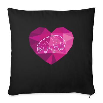 Tardigrade Heart - Sofa pillowcase 17,3'' x 17,3'' (45 x 45 cm) - black - Front