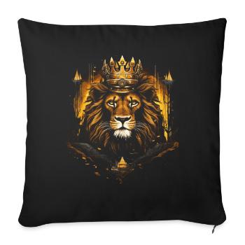 Lion, Roi, Faune, Fierté, Afrique - Housse de coussin décorative 45 x 45 cm - noir - Devant