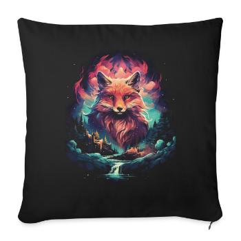 Fantay Fox Magic Fox - Sofa pillowcase 17,3'' x 17,3'' (45 x 45 cm) - black - Front