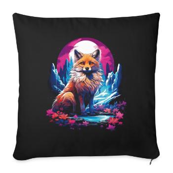 Fantay Fox Magic Fox - Sofa pillowcase 17,3'' x 17,3'' (45 x 45 cm) - black - Front