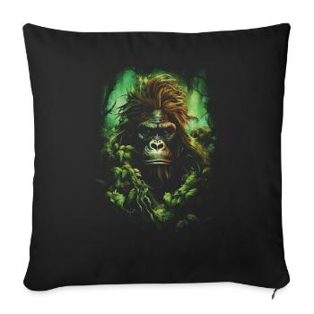 Orangutan Monkey Orangutan - Sofa pillowcase 17,3'' x 17,3'' (45 x 45 cm) - black - Front