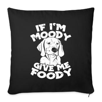 Labrador Drôle Si Je Suis De Mauvaise Humeur Donnez-Moi Gourmand - Housse de coussin décorative 45 x 45 cm - noir - Devant