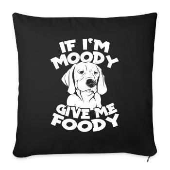 Labrador Drôle Si Je Suis De Mauvaise Humeur Donnez-Moi Gourmand - Housse de coussin décorative 45 x 45 cm - noir - Devant