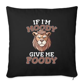 Lion Drôle Si Je Suis De Mauvaise Humeur Donnez-Moi Gourmand - Housse de coussin décorative 45 x 45 cm - noir - Devant