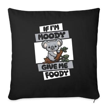 Koala Ours Drôle Si Je Suis De Mauvaise Humeur Donnez-Moi Gourmand - Housse de coussin décorative 45 x 45 cm - noir - Devant