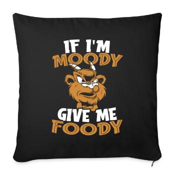 Chèvre Drôle Si Je Suis De Mauvaise Humeur Donnez-Moi Gourmand - Housse de coussin décorative 45 x 45 cm - noir - Devant