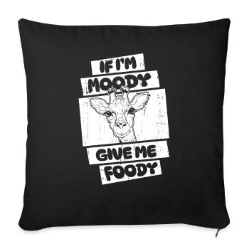 Girafe Drôle Si Je Suis De Mauvaise Humeur Donnez-Moi Gourmand - Housse de coussin décorative 45 x 45 cm - noir - Devant