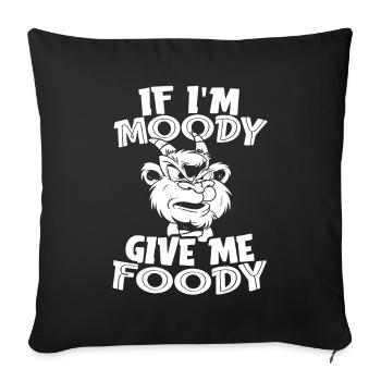 Chèvre Drôle Si Je Suis De Mauvaise Humeur Donnez-Moi Gourmand - Housse de coussin décorative 45 x 45 cm - noir - Devant