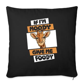 Girafe Drôle Si Dans Moody Donnez-moi Foody - Housse de coussin décorative 45 x 45 cm - noir - Devant