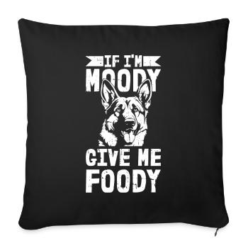 Berger Allemand Drôle Si Je Suis De Mauvaise Humeur Donnez-Moi Gourmand - Housse de coussin décorative 45 x 45 cm - noir - Devant