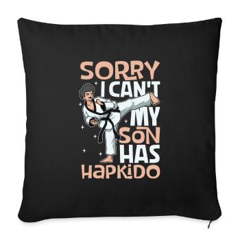 Mon fils fait de l’Hapkido - Housse de coussin décorative 45 x 45 cm - noir - Devant
