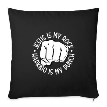 Jésus est mon rocher - Hapkido est mon coup - Housse de coussin décorative 45 x 45 cm - noir - Devant