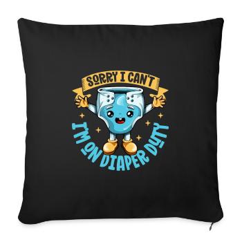 Diaper service - baby changing - Sofa pillowcase 17,3'' x 17,3'' (45 x 45 cm) - black - Front