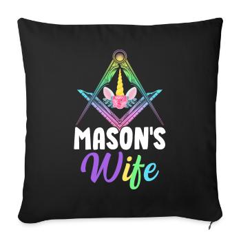 Freemason Master Freemasonry - Sofa pillowcase 17,3'' x 17,3'' (45 x 45 cm) - black - Front