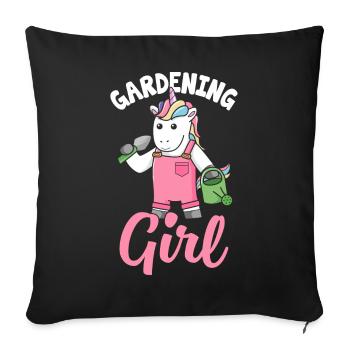Jardinier, amoureux des plantes - Housse de coussin décorative 45 x 45 cm - noir - Devant