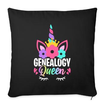 Généalogie généalogiste - Housse de coussin décorative 45 x 45 cm - noir - Devant