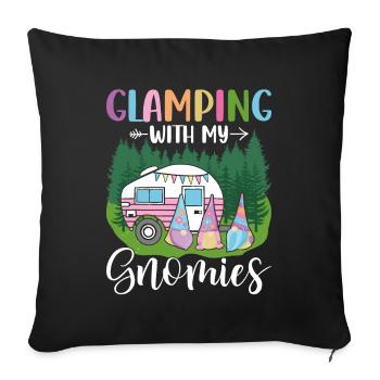 Glamper Gnom Gartenarbeit - Sofakissenbezug 45 x 45 cm - Schwarz - Vorne