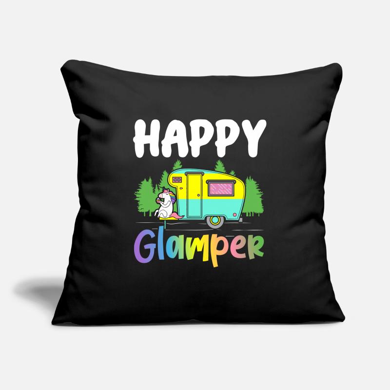 Le glamping Housse de coussin décorative 45 x 45 cm