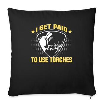 Welder saying design for metal workers - Sofa pillowcase 17,3'' x 17,3'' (45 x 45 cm) - black - Front