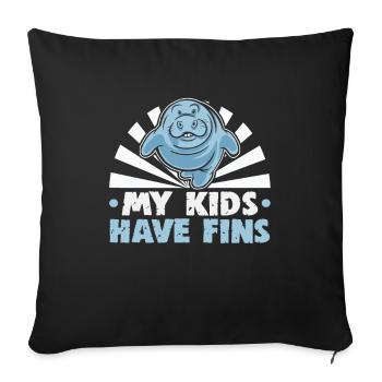 Cold Nose Warm Heart Manatee chubby manatee - Sofa pillowcase 17,3'' x 17,3'' (45 x 45 cm) - black - Front