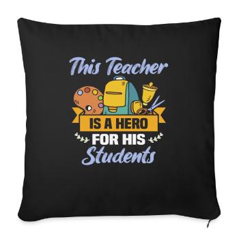 Meilleure idée de cadeau de pension pour les enseignants Étudiant - Housse de coussin décorative 45 x 45 cm - noir - Devant