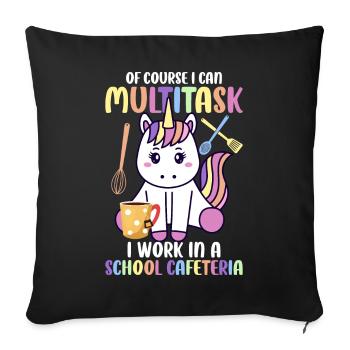 Funny Lunch Lady Cafeteria Crew - Sofa pillowcase 17,3'' x 17,3'' (45 x 45 cm) - black - Front