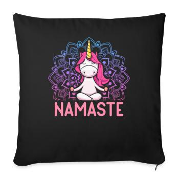 Yoga Meditation Namaste - Sofa pillowcase 17,3'' x 17,3'' (45 x 45 cm) - black - Front