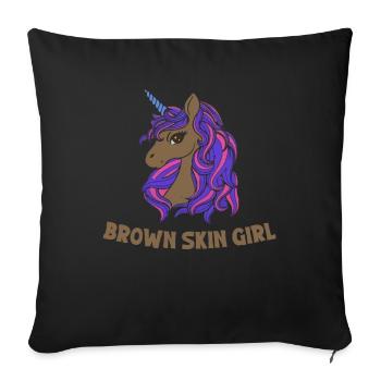 Melanin Black History - Sofa pillowcase 17,3'' x 17,3'' (45 x 45 cm) - black - Front