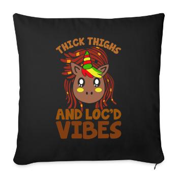 Melanin Brown Skin Black History - Sofa pillowcase 17,3'' x 17,3'' (45 x 45 cm) - black - Front