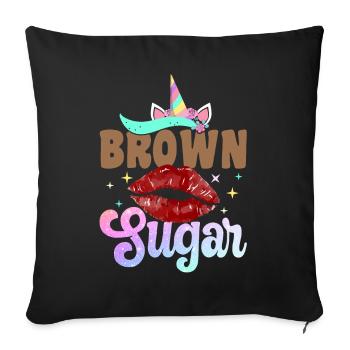 Melanin Brown Skin Black History - Sofa pillowcase 17,3'' x 17,3'' (45 x 45 cm) - black - Front
