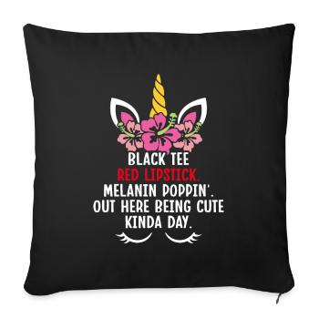 Brown Skin Black History - Sofa pillowcase 17,3'' x 17,3'' (45 x 45 cm) - black - Front