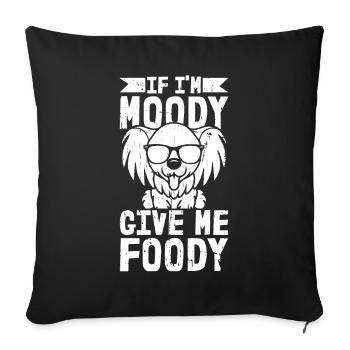 Papillon Drôle Si Je Suis De Mauvaise Humeur Donnez-Moi Gourmand - Housse de coussin décorative 45 x 45 cm - noir - Devant