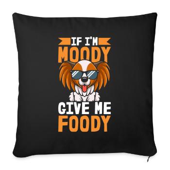 Papillon Drôle Si Je Suis De Mauvaise Humeur Donnez-Moi Gourmand - Housse de coussin décorative 45 x 45 cm - noir - Devant