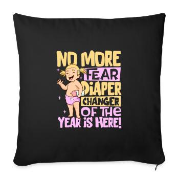 Don't Worry - Diaper Changes - Sofa pillowcase 17,3'' x 17,3'' (45 x 45 cm) - black - Front