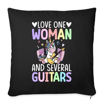 Guitariste, guitariste - Housse de coussin décorative 45 x 45 cm - noir - Devant