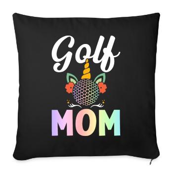 Golfer playing golf - Sofa pillowcase 17,3'' x 17,3'' (45 x 45 cm) - black - Front