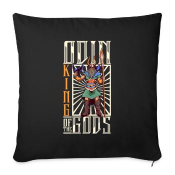 Hugin et Munin - Père viking des dieux Odin Wodan - Housse de coussin décorative 45 x 45 cm - noir - Devant