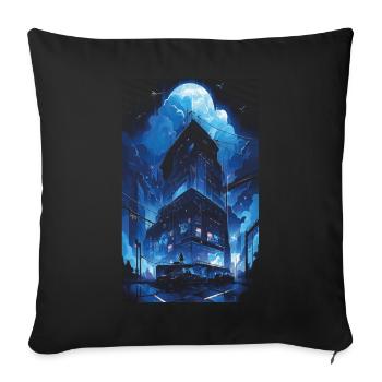Cyberpunk Manga Kyoto Glitch - Housse de coussin décorative 45 x 45 cm - noir - Devant