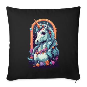 Licorne magique Pastel Fantasy Design - Housse de coussin décorative 45 x 45 cm - noir - Devant