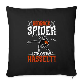 Araignée à dos rouge - Housse de coussin décorative 45 x 45 cm - noir - Devant