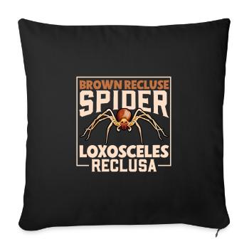 Braune Einsiedlerspinne - Sofakissenbezug 45 x 45 cm - Schwarz - Vorne