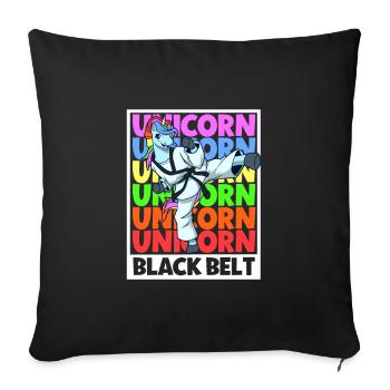 Unicorn - Tang so do Black Belt - Sofa pillowcase 17,3'' x 17,3'' (45 x 45 cm) - black - Front