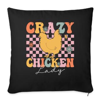 Groovy Chicken Girl Farmer - Sofa pillowcase 17,3'' x 17,3'' (45 x 45 cm) - black - Front