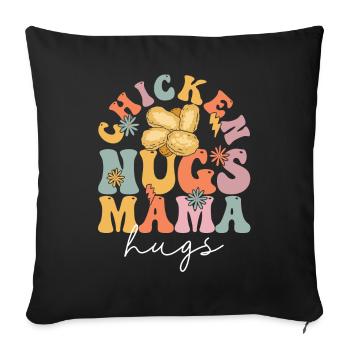 Croquettes de poulet Groovy Maman au poulet - Housse de coussin décorative 45 x 45 cm - noir - Devant