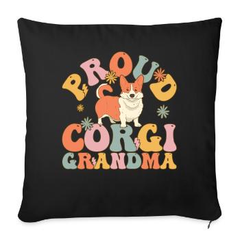 Groovy Dog - Sofa pillowcase 17,3'' x 17,3'' (45 x 45 cm) - black - Front