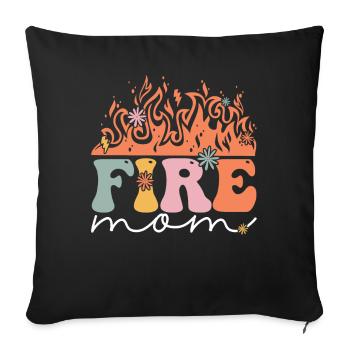 Groovy Firefighter Wife Fire Fighting - Sofa pillowcase 17,3'' x 17,3'' (45 x 45 cm) - black - Front